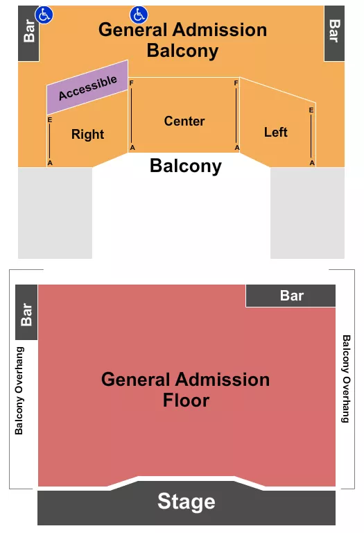 seating chart for House Of Blues - Cleveland - Endstage GA Flr - Resv & GA Balc 2 - eventticketscenter.com