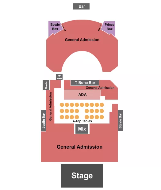 seating chart for House Of Blues - Houston - Endstage GA Tables 2 - eventticketscenter.com
