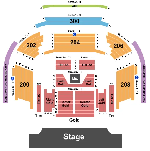 seating chart for House Of Blues - Las Vegas - End Stage HFLR - eventticketscenter.com