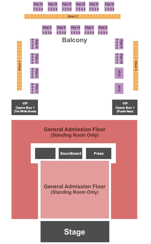 seating chart for House Of Blues - Myrtle Beach - General Admission - eventticketscenter.com