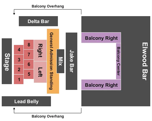 seating chart for House Of Blues - New Orleans - Inferno Burlesque 2 - eventticketscenter.com