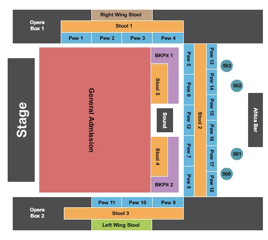 seating chart for House Of Blues - Myrtle Beach - End Stage - eventticketscenter.com