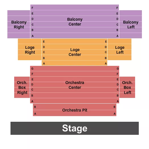 seating chart for Howard L. Schrott Center for the Arts - Endstage - eventticketscenter.com