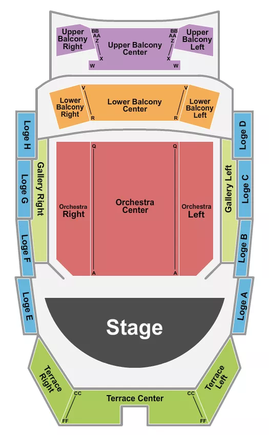 seating chart for Howard Performing Arts Center - Endstage - eventticketscenter.com