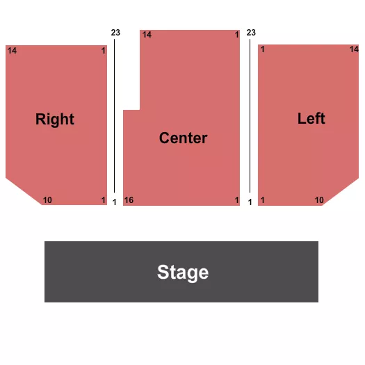 seating chart for Hughes Brothers Celebrity Theatre - End Stage - eventticketscenter.com