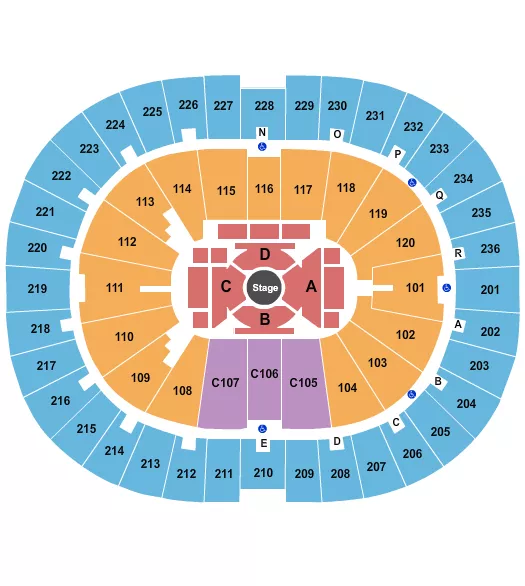 seating chart for Humphrey Coliseum - Center Stage - eventticketscenter.com