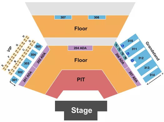seating chart for Huntington Bank Pavilion at Northerly Island - Endstage GA Floor/GA Pit 2 - eventticketscenter.com