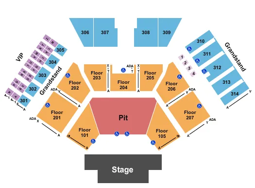 seating chart for Huntington Bank Pavilion at Northerly Island - Endstage Pit No Lawn - eventticketscenter.com