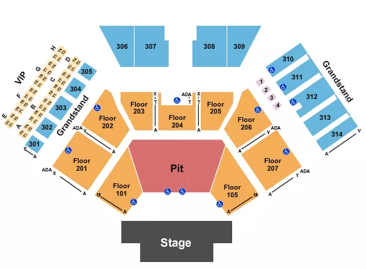 seating chart for Huntington Bank Pavilion at Northerly Island - Endstage Pit No Lawn - eventticketscenter.com