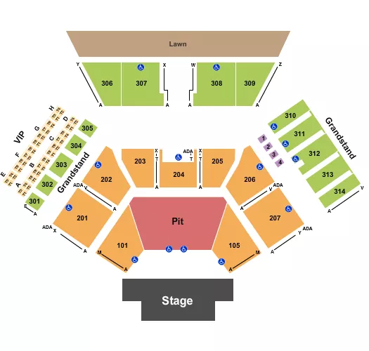 seating chart for Huntington Bank Pavilion at Northerly Island - Endstage Pit with Lawn - eventticketscenter.com