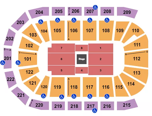 seating chart for Huntington Center - Center Stage - eventticketscenter.com