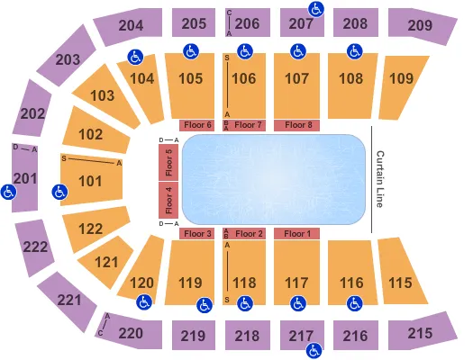 seating chart for Huntington Center - Disney On Ice - eventticketscenter.com