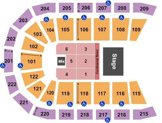 seating chart for Huntington Center - Endstage 2 - eventticketscenter.com