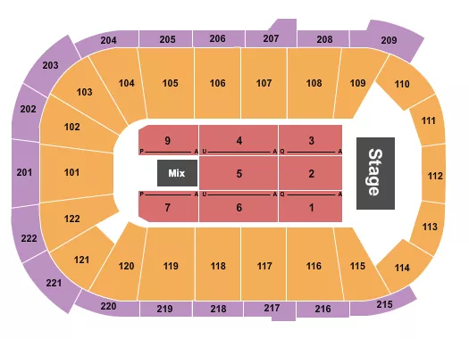 seating chart for Huntington Center - Endstage 7 - eventticketscenter.com