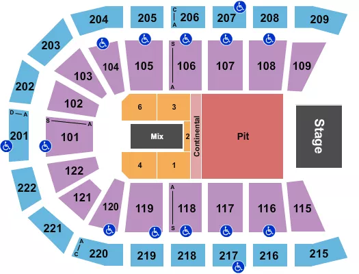 seating chart for Huntington Center - Endstage Pit 2 - eventticketscenter.com