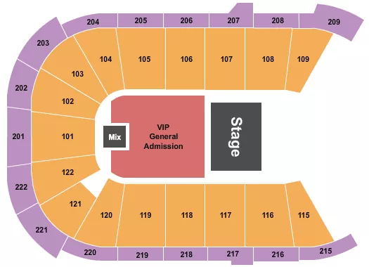 seating chart for Huntington Center - Endstage VIP - eventticketscenter.com