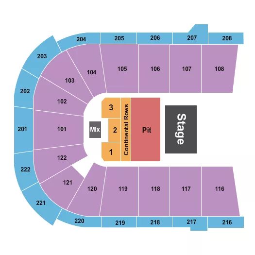 seating chart for Huntington Center - Halfhouse Pit - eventticketscenter.com