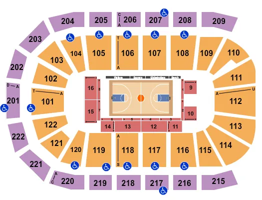 seating chart for Huntington Center - Harlem Globetrotters - eventticketscenter.com