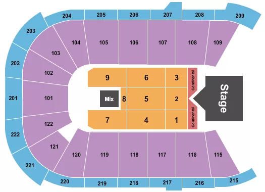 seating chart for Huntington Center - Rascal Flatts 1 - eventticketscenter.com