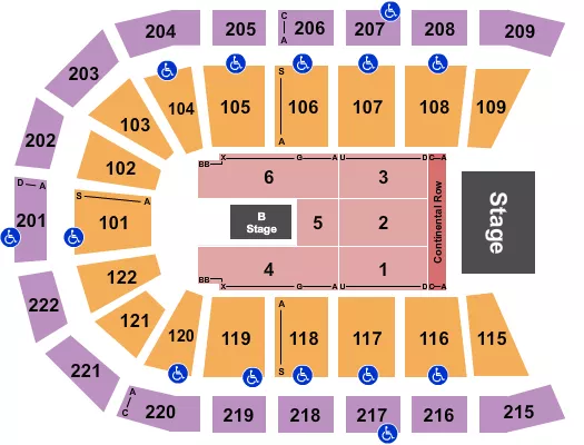 seating chart for Huntington Center - Sugarland - eventticketscenter.com