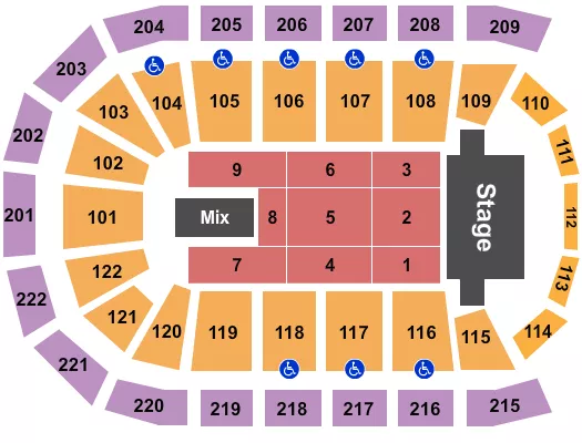 seating chart for Huntington Center - TSO 2023 - eventticketscenter.com