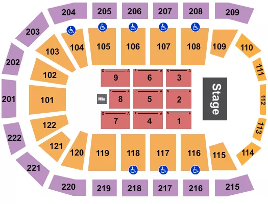 seating chart for Huntington Center - Comedy - eventticketscenter.com