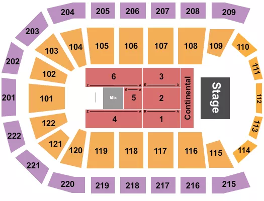 seating chart for Huntington Center - Endstage 6 - eventticketscenter.com