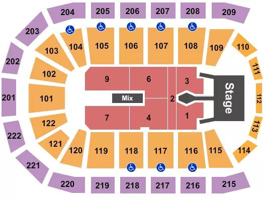 seating chart for Huntington Center - Tim McGraw 2023 - eventticketscenter.com