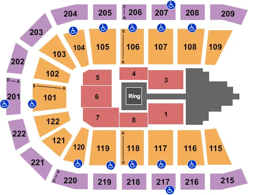 seating chart for Huntington Center - WWE 2 - eventticketscenter.com