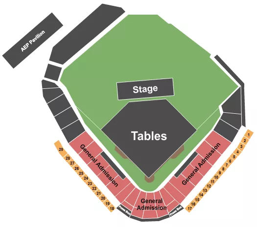 seating chart for Huntington Park - GA/Tables/Suite - eventticketscenter.com