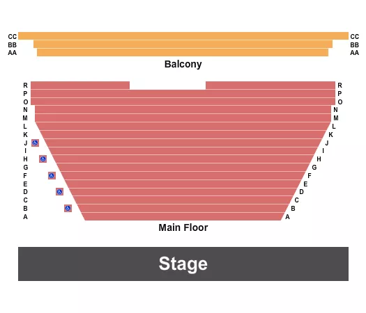 seating chart for Huron Country Playhouse - Mainstage - Endstage - eventticketscenter.com