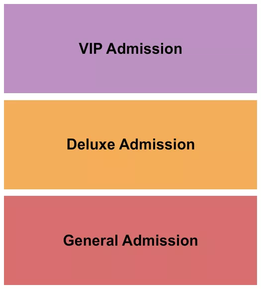 GalaxyCon Seating Chart at Hy-Vee Hall at Iowa Events Center. The chart shows the main floor/stage with seating options surrounding it, which are color coded