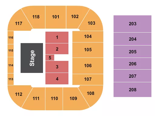 seating chart for ICCU Arena - Endstage 4 - eventticketscenter.com