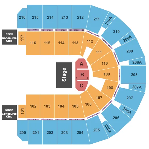 seating chart for Vibrant Arena at The MARK - Half House - eventticketscenter.com