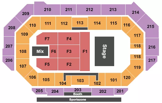 seating chart for Idaho Central Arena - Endstage 3 - eventticketscenter.com