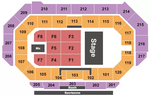 seating chart for Idaho Central Arena - Half House 2 - eventticketscenter.com