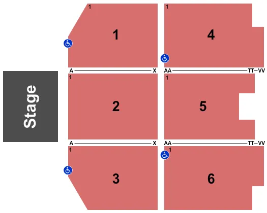 seating chart for Ilani Cowlitz Ballroom - Rascal Flatts - eventticketscenter.com