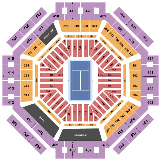 Indian Wells Tennis Garden Stadium 1 Tickets Seat Chart
