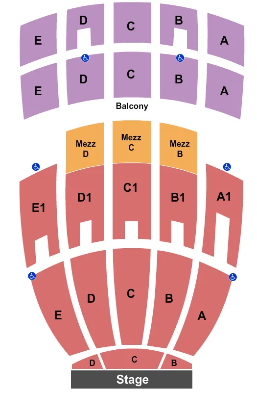 seating chart for Indiana University Auditorium - Endstage 2 - eventticketscenter.com