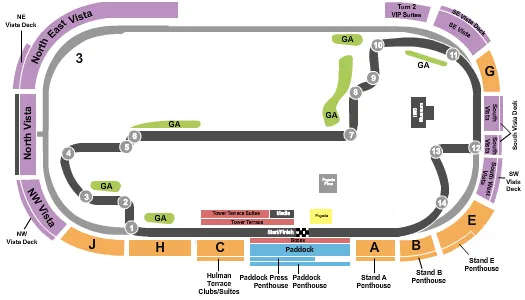 seating chart for Indianapolis Motor Speedway - Race Course - eventticketscenter.com