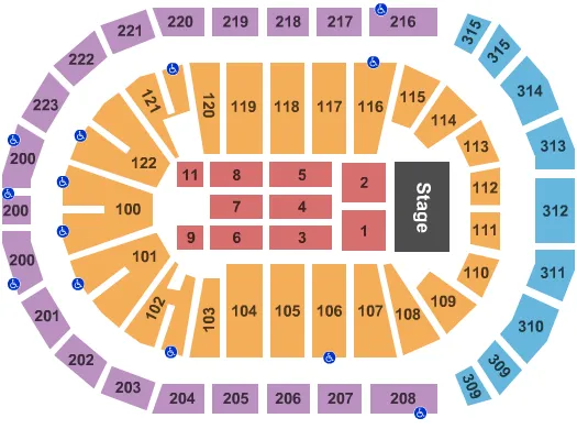 seating chart for Gas South Arena - Andrea Bocelli - eventticketscenter.com