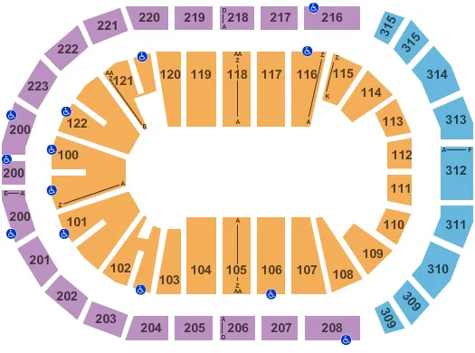 seating chart for Gas South Arena - Open Floor - eventticketscenter.com
