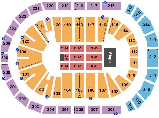 seating chart for Gas South Arena - Endstage 5 - eventticketscenter.com