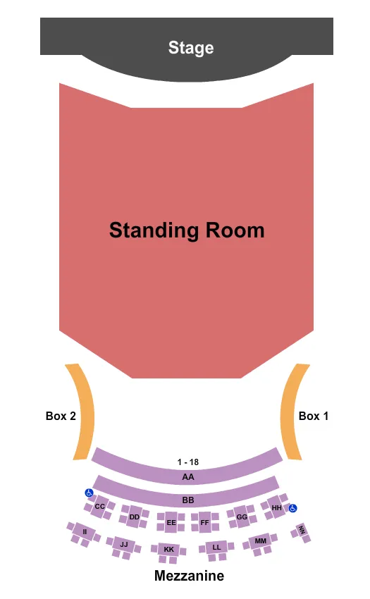 seating chart for Infinity Music Hall & Bistro - Endstage GA Floor - eventticketscenter.com