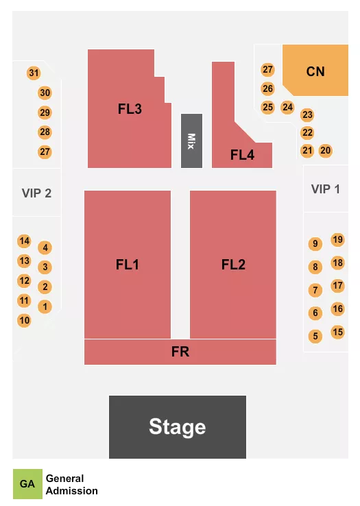seating chart for Intersection - Endstage - eventticketscenter.com