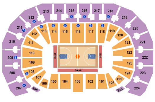 seating chart for INTRUST Bank Arena - Basketball - Globetrotters - eventticketscenter.com