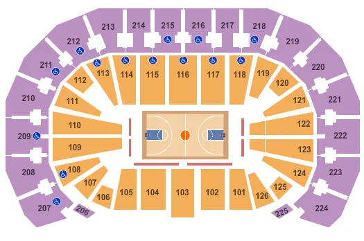 seating chart for INTRUST Bank Arena - Basketball - eventticketscenter.com