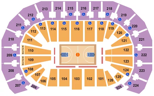 seating chart for INTRUST Bank Arena - Basketball - eventticketscenter.com