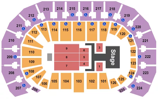 seating chart for INTRUST Bank Arena - Dude Perfect - eventticketscenter.com