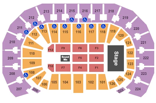 seating chart for INTRUST Bank Arena - Endstage 2 - eventticketscenter.com